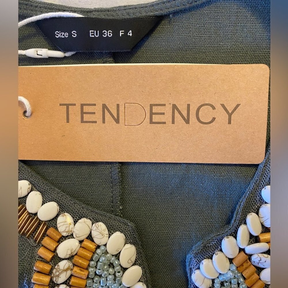 NWT Tendency Sage Green Tapestry Maxi  Dress Ladies SM - Picture 10 of 13